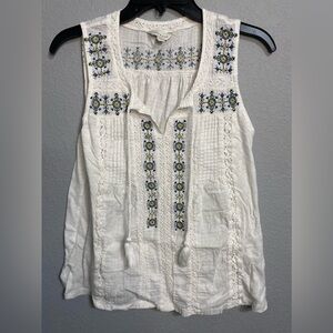 Lucky Brand - Embroidered Tassel Tank Top
